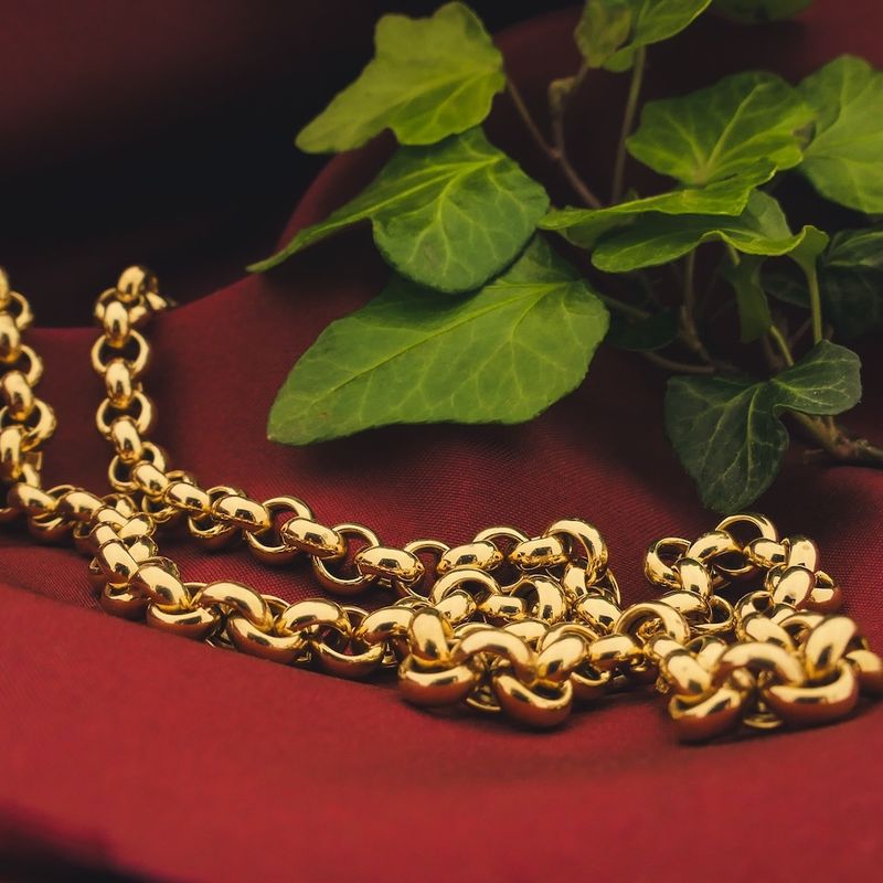 Image 2 of Gold jasseron link chain; 45.5 cm