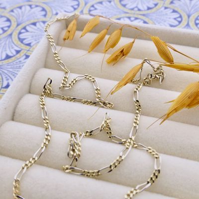 Two-tone gold Figaro link chain Image 2 of Two-tone gold Figaro link chain