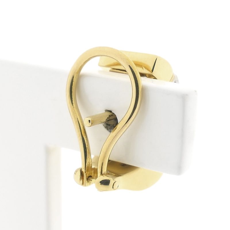 Image 5 of Gold stud earrings set with diamonds; 0.70 ct.