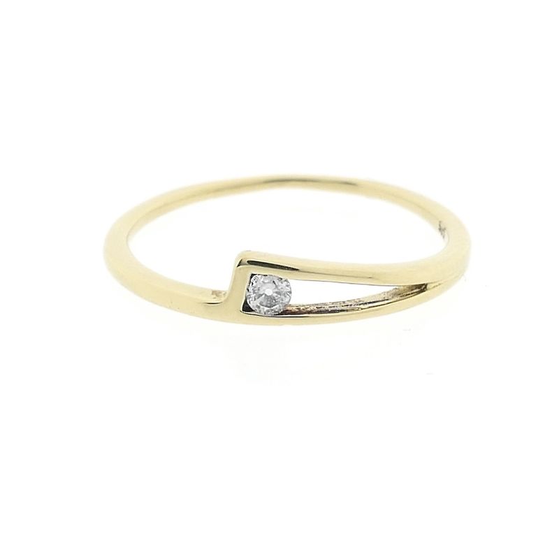 Image 3 of Gold solitaire ring with zirconia; Assos