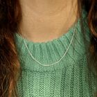 Image 8 of White gold thin anchor link necklace | 42 cm