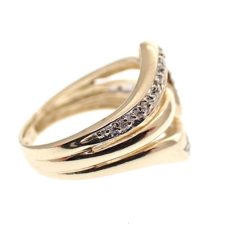 Image 4 of Golden fantasy ring with diamond 0.07 ct.