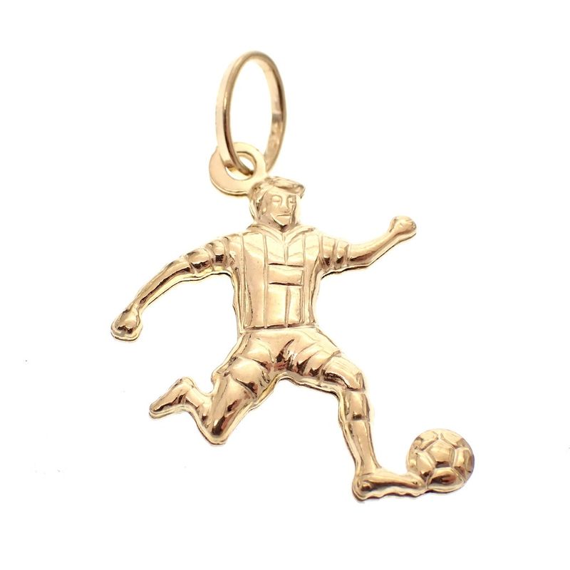 Image 1 of 18 carat gold pendant of a soccer player