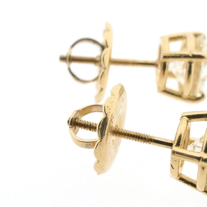 Image 10 of Exclusive gold earrings with diamonds; 2.90 ct.