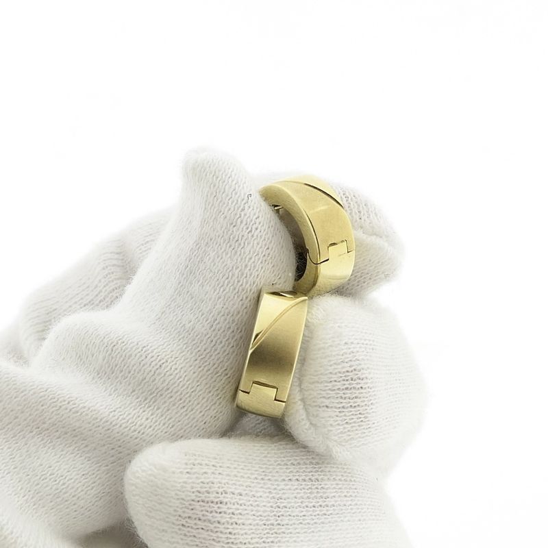 Image 8 of Gold matted hinged hoop earrings.