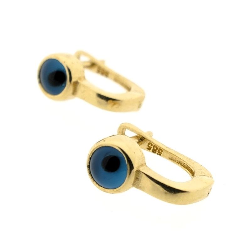 Image 6 of Gold stud earrings with Nazar (Lucky Eye)