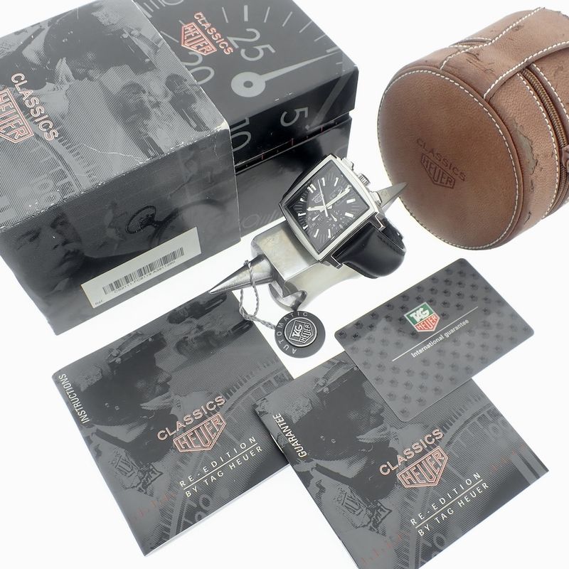 Image 15 of Heuer Monaco; Chronograph men's watch