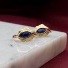 Image 2 of 18 ct. Gold stud earrings with sapphire