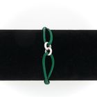 Image 6 of Forever Knots® Handmade Green Satin Bracelet with Silver Chain