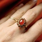 Image 2 of Gold entourage ring with carnelian | Vintage