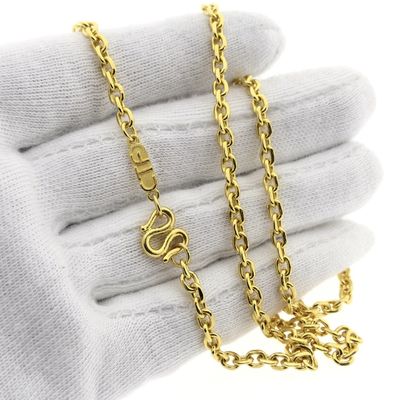 Image 1 of Exclusive gold anchor link necklace with traditional S-clasp in 24 kt.