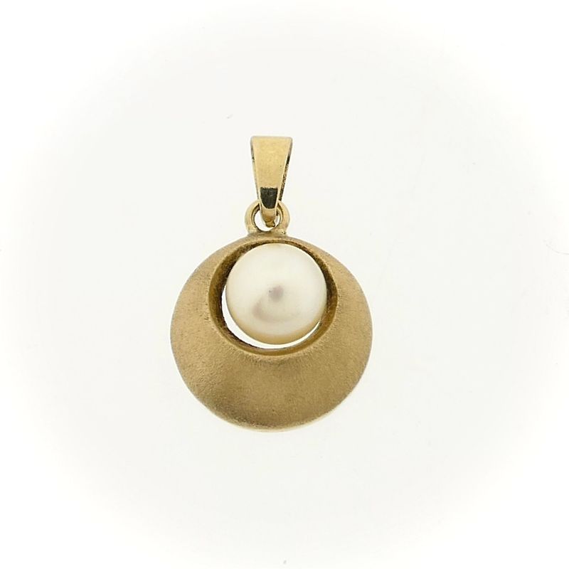 Image 1 of 8 karaat hanger met parel