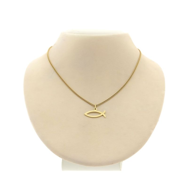 Image 3 of Gold pendant of an ichthus fish