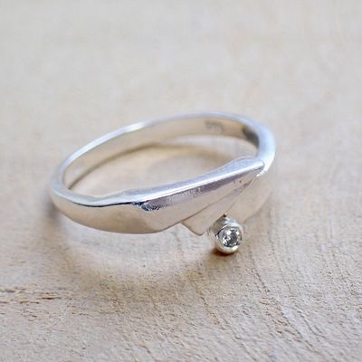 Image 2 of Silver ring with zirconia