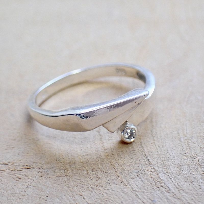 Image 2 of Silver ring with zirconia