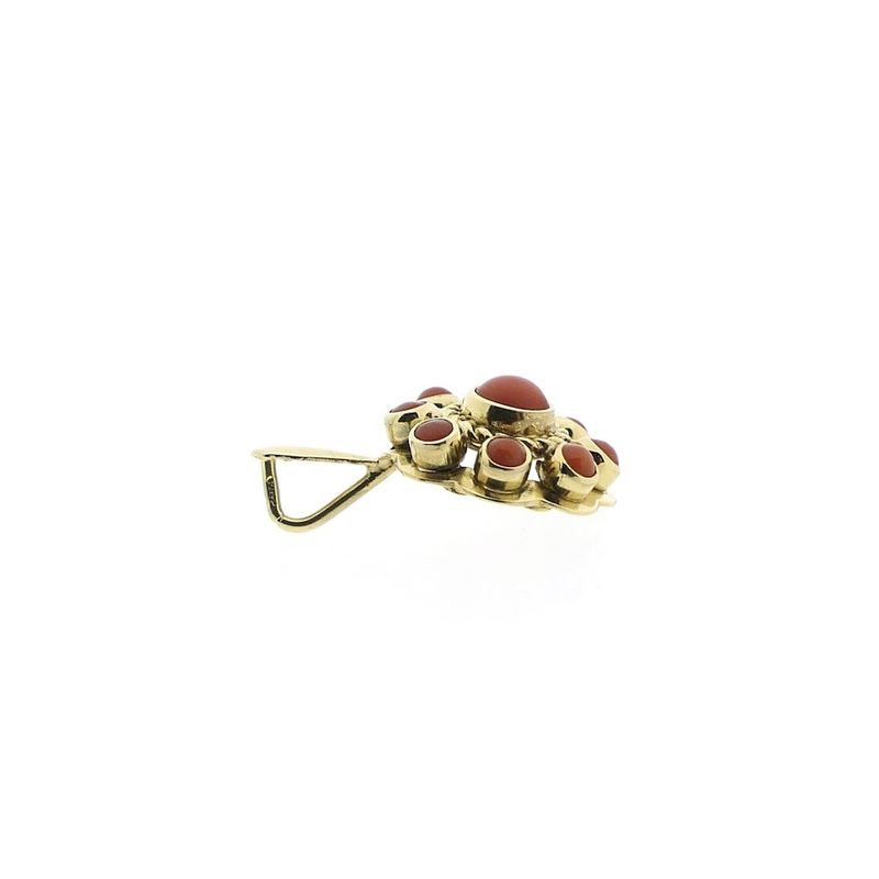 Image 3 of Gold pendant with red coral | Vintage