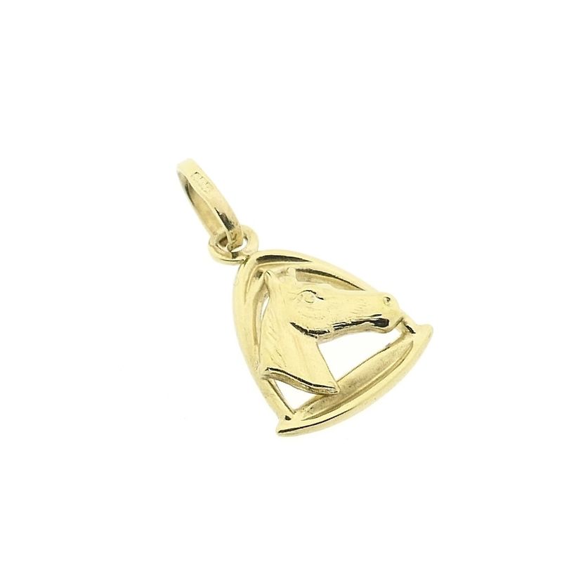 Image 7 of Gold pendant of a horse's head with a bracket