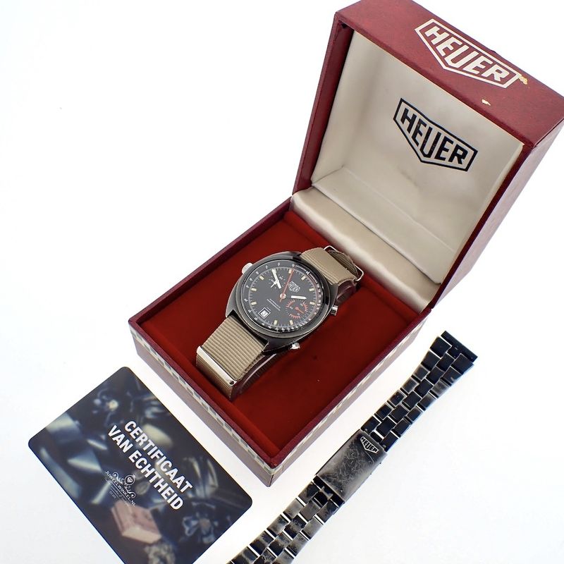 Image 5 of Heuer Monza Chronograaf; Vintage heren horloge