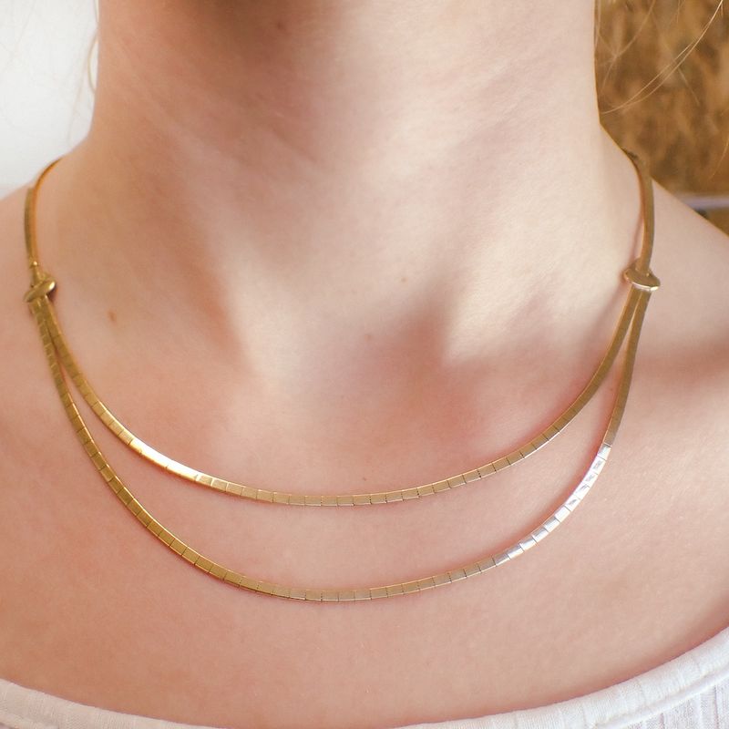 Image 3 of 18-karat gold omega necklace; fantasy design | 45 cm