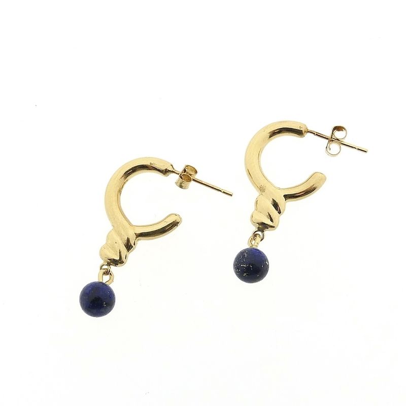 Image 5 of Gold earrings with lapis lazuli