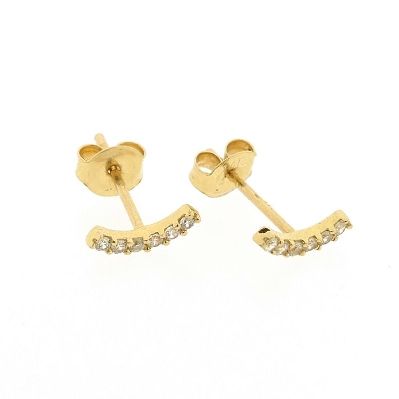 Image 4 of Gold stud earrings with zirconia