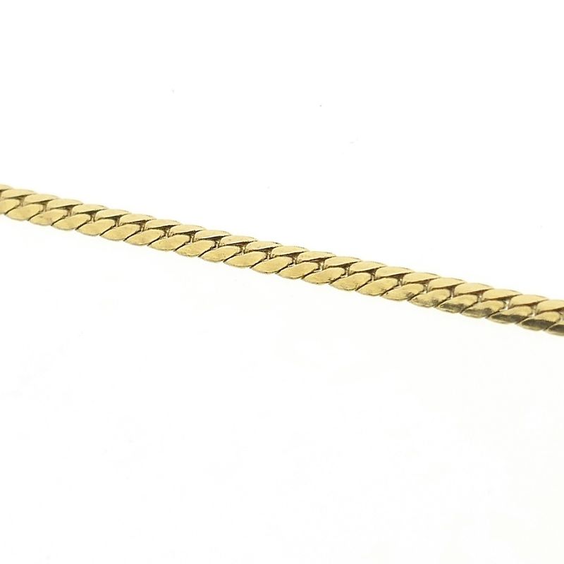 Image 5 of Gold flat gourmet link necklace with zirconia