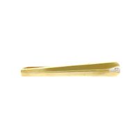 Gold tie slide with diamond; 0.005 ct.