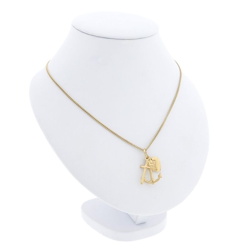 Image 4 of Gold pendant; Faith, hope, and love.