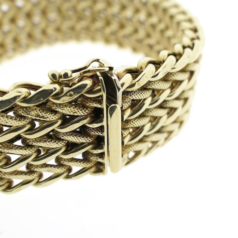 Image 3 of Wide gold link bracelet