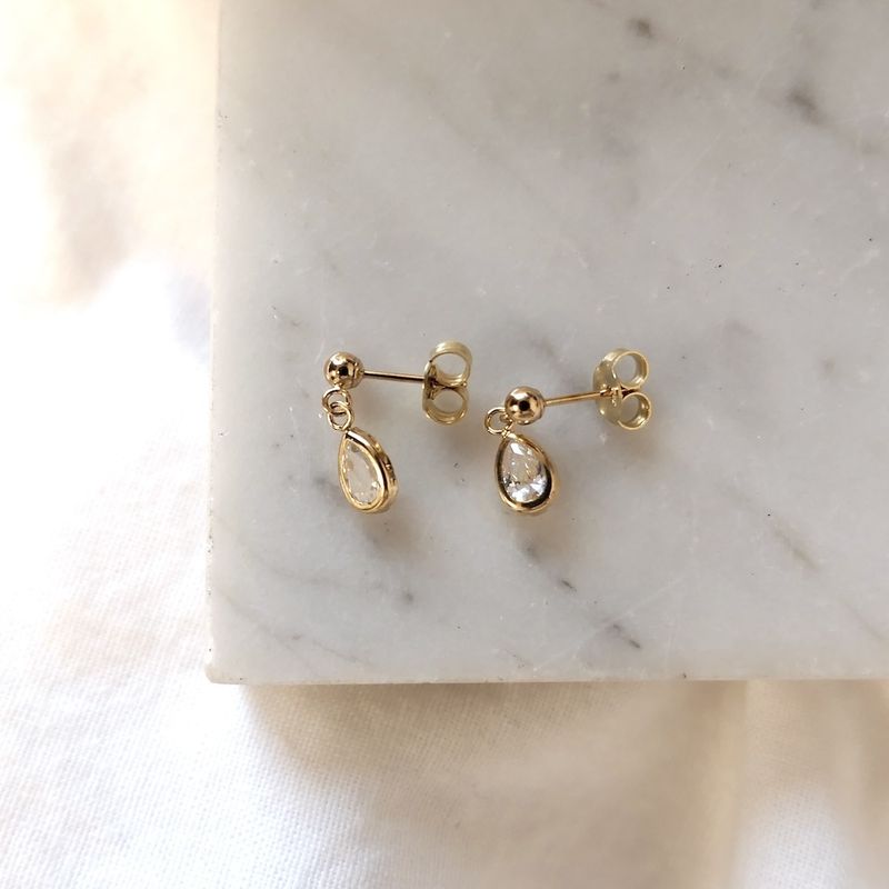 Image 2 of 10 crt. Stud earrings with zirconia