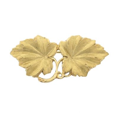 Image 1 of Gold brooch with two leaves