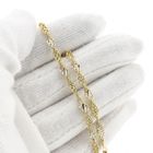 Afbeelding 6 van Bicolor gouden gedraaide armband | 19,5 cm