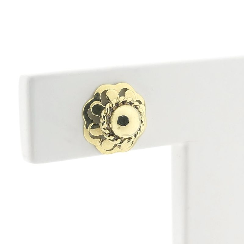 Image 4 of Gold floral stud earrings | Vintage