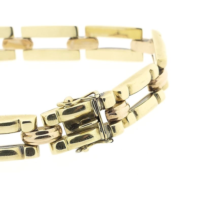 Image 3 of Bicolor gold Bismarck link bracelet