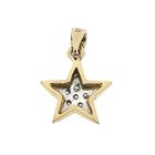 Image 5 of Two-tone gold subtle star pendant with diamond | 0.06 ct.