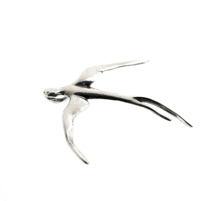 Image 5 of Silver pendant of a swallow