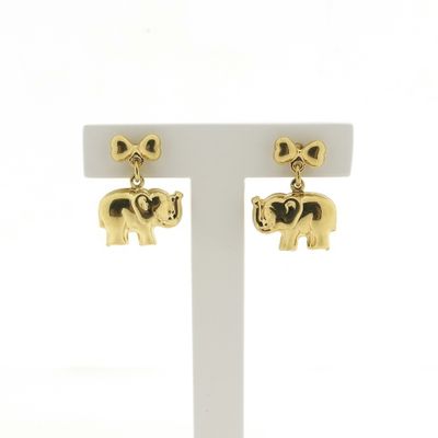 Image 1 of Golden elephant stud earrings