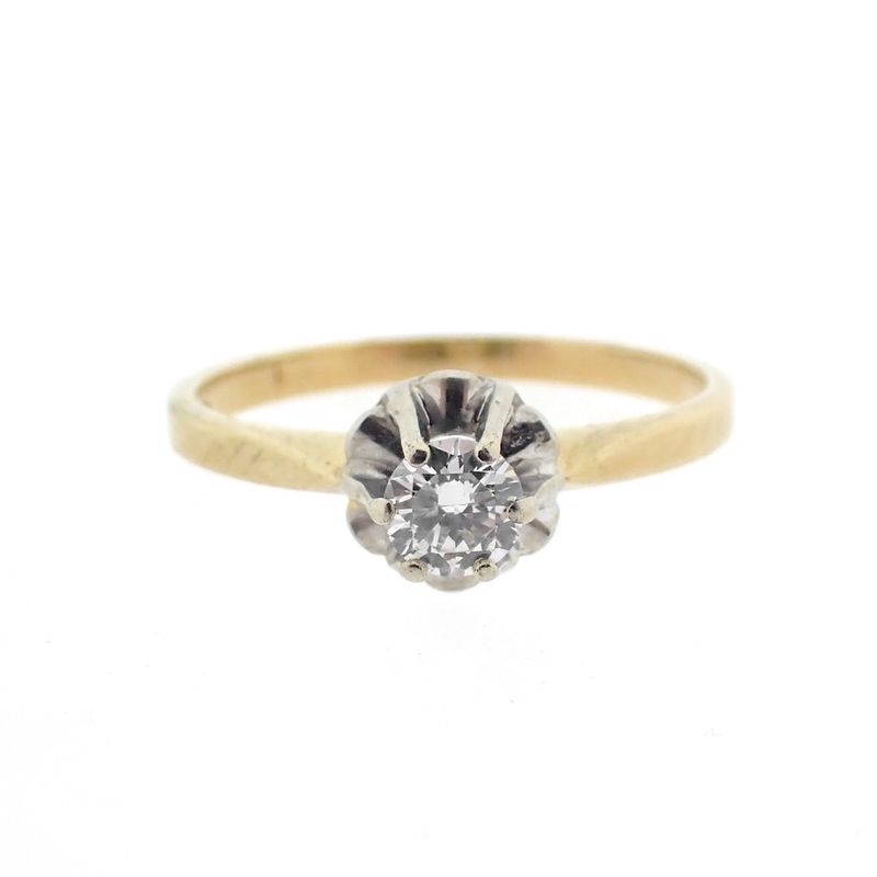 Image 7 of Two-tone gold solitaire ring with diamond | 0.25 ct.