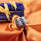 Image 2 of Gold men's ring with diamond and sapphire