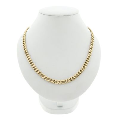 Image 1 of Gold gourmet link chain | 63 cm