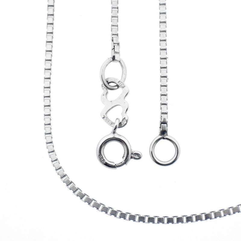 Image 1 of 18K white gold Venetian link chain | 36.5 cm - 41.5 cm