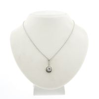 White gold necklace with fixed pendant and diamond; 0.70 ct.