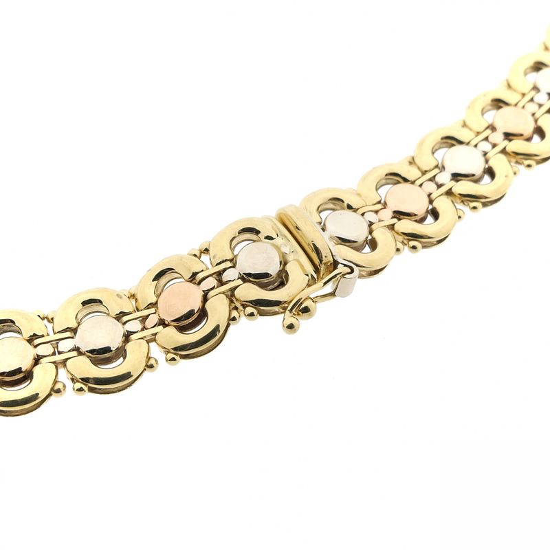 Image 5 of Tricolor gold fantasy link necklace