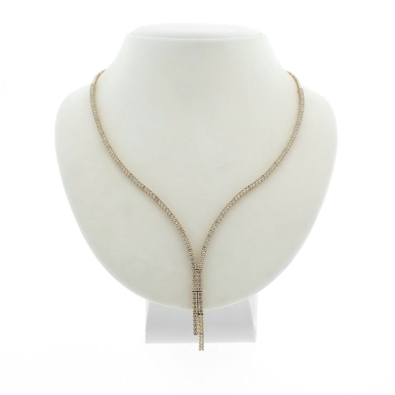 Image 1 of Gold necklace with zirconia | 42 cm