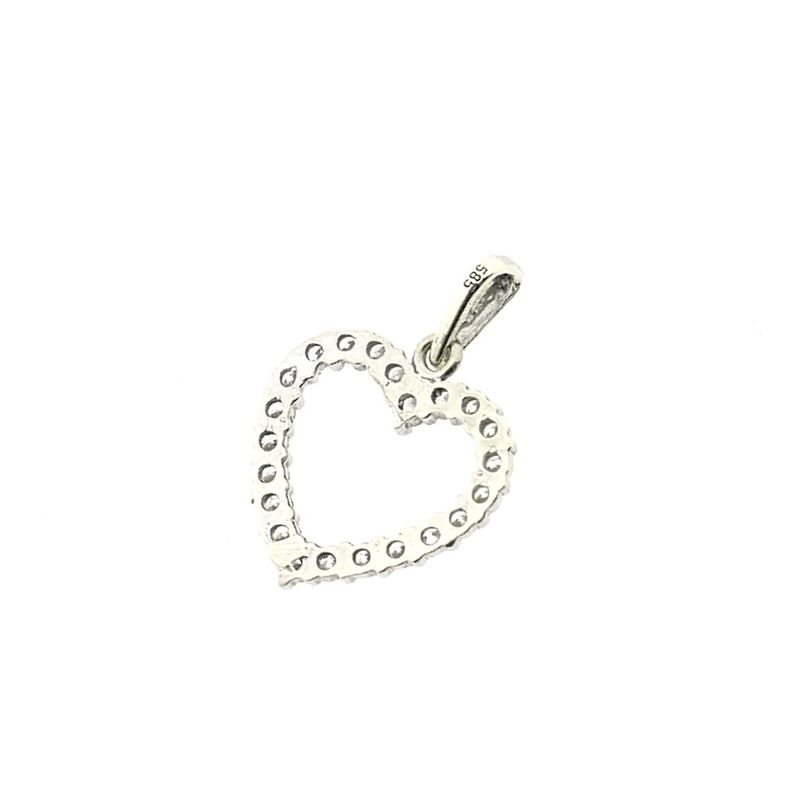 Image 5 of White gold heart pendant with zirconia