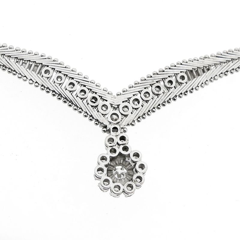 Image 7 of White gold necklace with diamonds 1.06 ct. | 43 mm