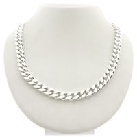 Silver robust gourmet link chain | 50 cm