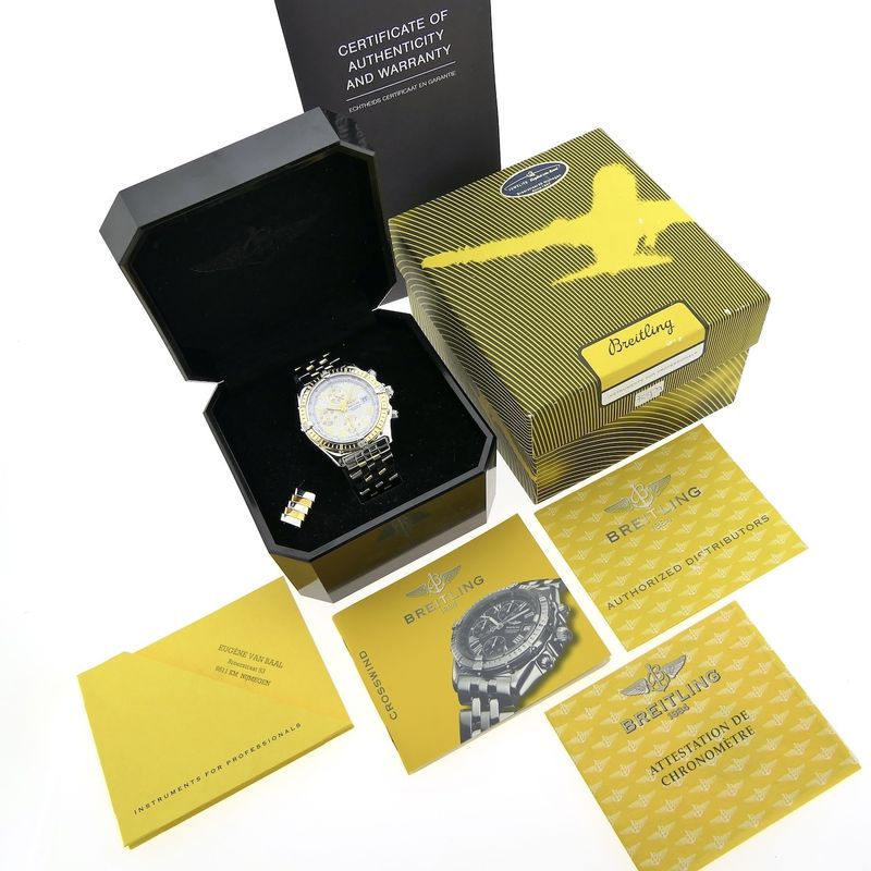 Image 18 of Breitling Crosswind D13355; 18k gold/steel chronograph men's watch