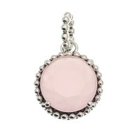 Silver Zinzi pendant with rose quartz