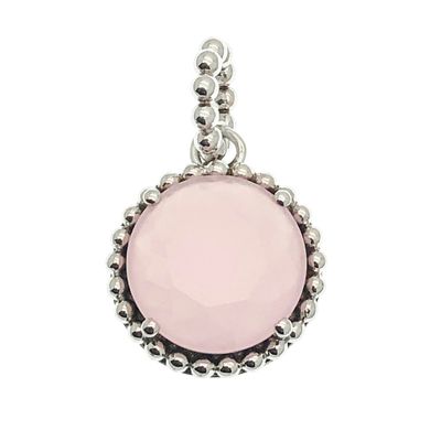 Silver Zinzi pendant with rose quartz Image 1 of Silver Zinzi pendant with rose quartz